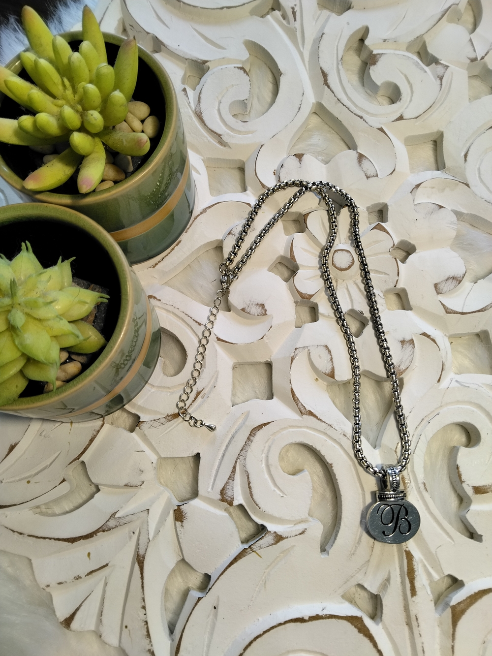 Brighton Silver Monogram 'B' Pendant Necklace